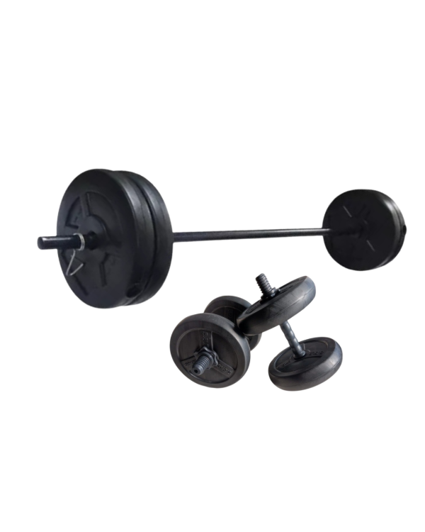 Producto - Kit Barra y Mancuernas 30kg sin agarre
