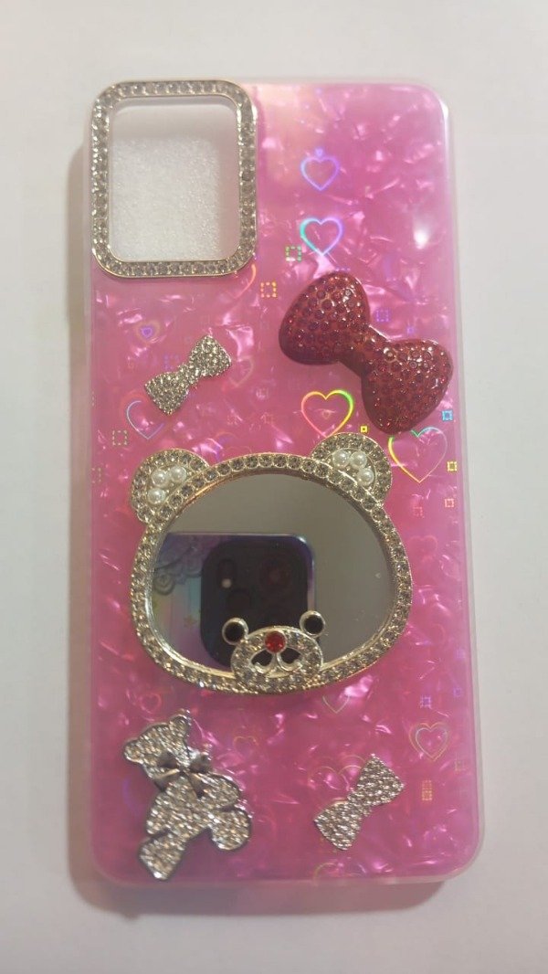 Producto - Funda Premium Espejo Strass Holográfica Fucsia para Samsung A06