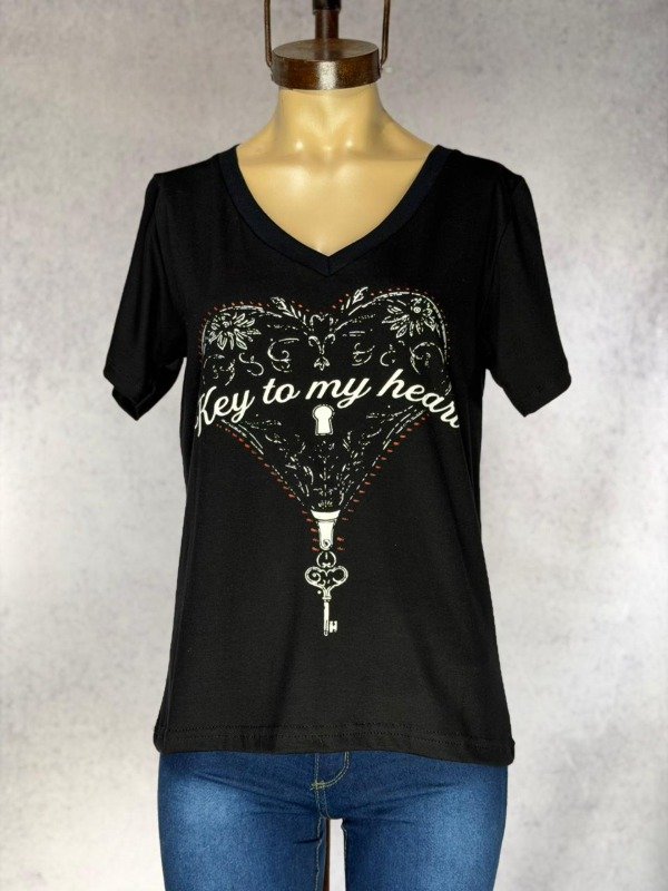 Producto - REMERA KEY NEGRA  ALGODON