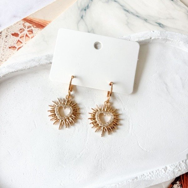 Producto - Aros Golden Strass Heart