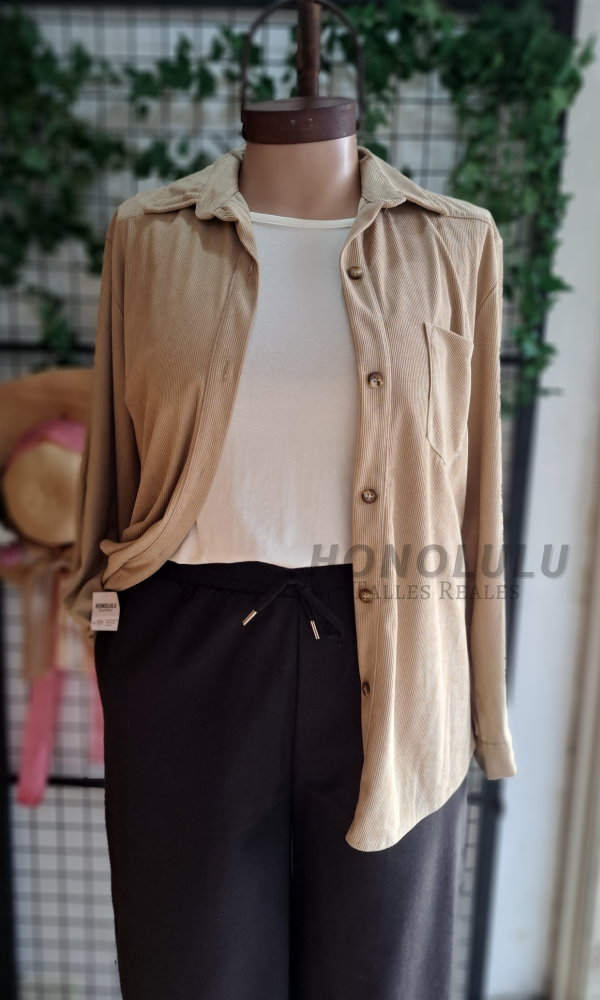 Producto - Camisaco de Corderoy Beige - 1