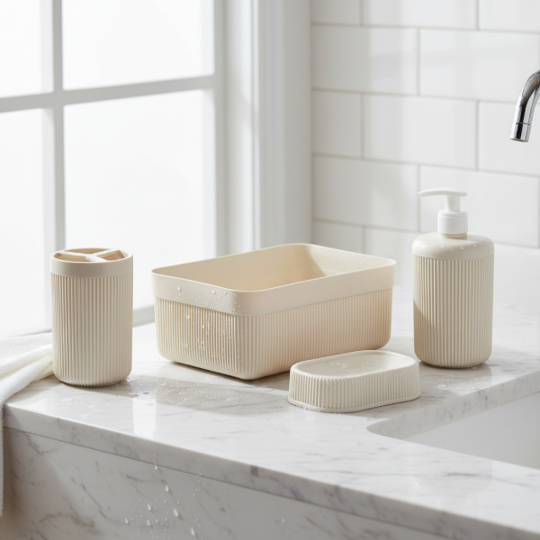 Producto - Canasta Organizadora para Baño x4 Piezas "Natural"