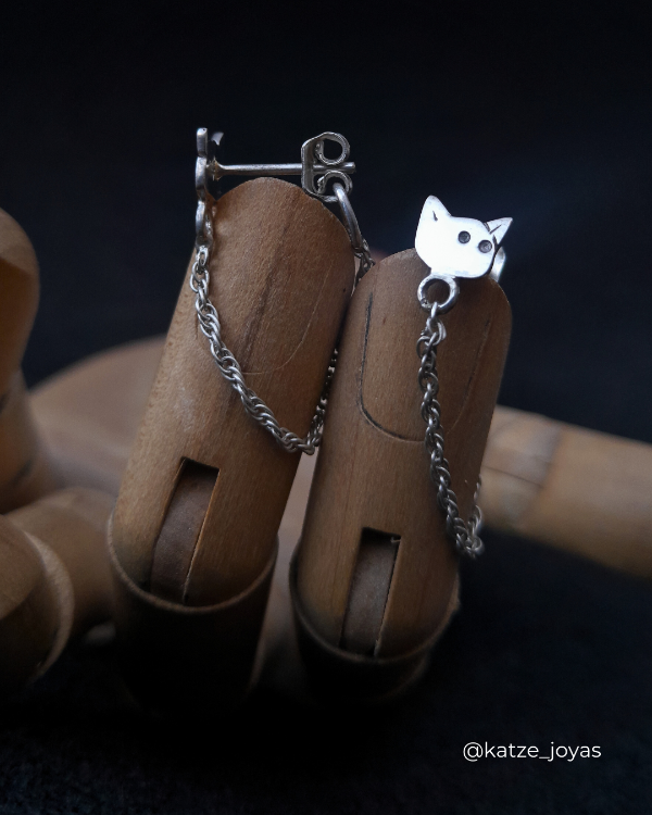 Producto - Aros fru fru CON CADENA - PLATA 925