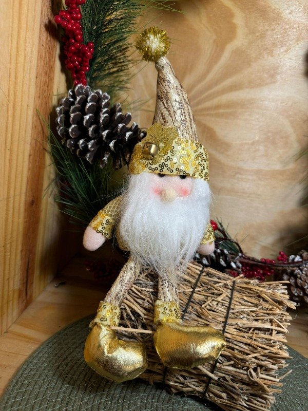 Producto - Papá Noel Dorado chico 32cm (Efectivo: 11.120)