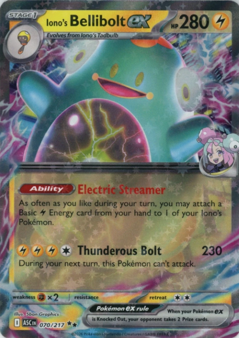 Producto - Iono's Bellibolt ex (070/217) [Mega Evolution: Ascended Heroes]