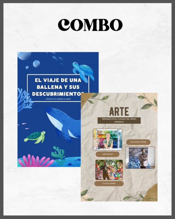 Producto - COMBO el viaje de una ballena y Arte inspirado en el cuidado del medio ambiente