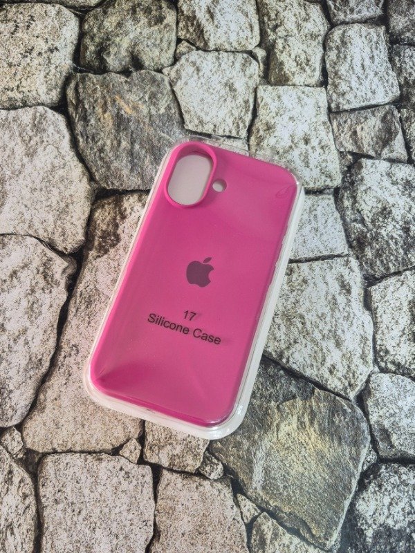 Producto - Funda silicone case con logo Iphone 17 magenta
