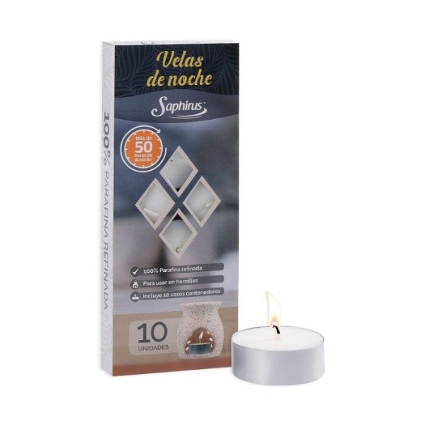 Producto - Velas De Noche Saphirus x 10 Unidades