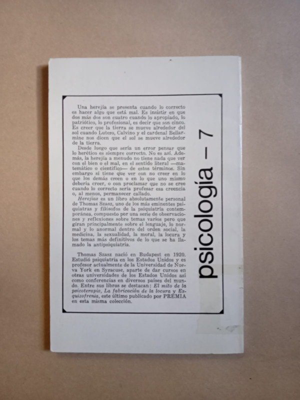 Producto - Herejías - Thomas Szasz - Premia editora 1987 - 1