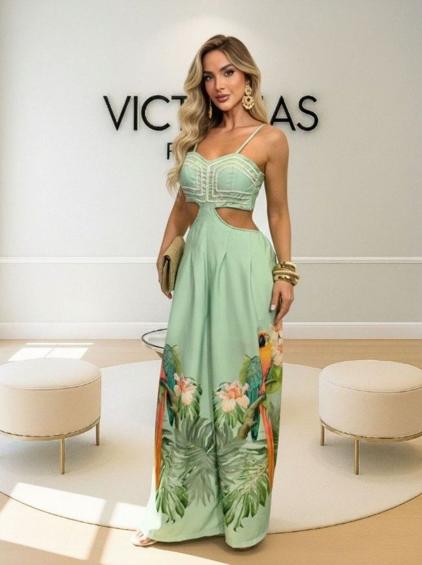 Producto - Mono largo con aberturas lateral importado Verde