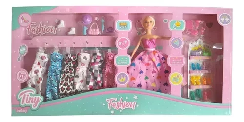 Producto - MUÑECA EN CAJA FASHION CON VESTIDOS PARA CAMBIAR TINY 53475