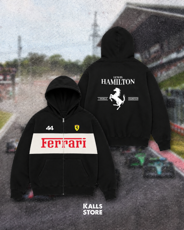 Producto - Campera negra Lewis Hamilton Caballo