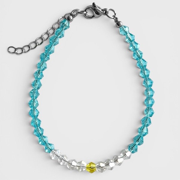 Producto - ARG - Pulsera de cristal checo y acero quirúrgico - 4mm - Bicono