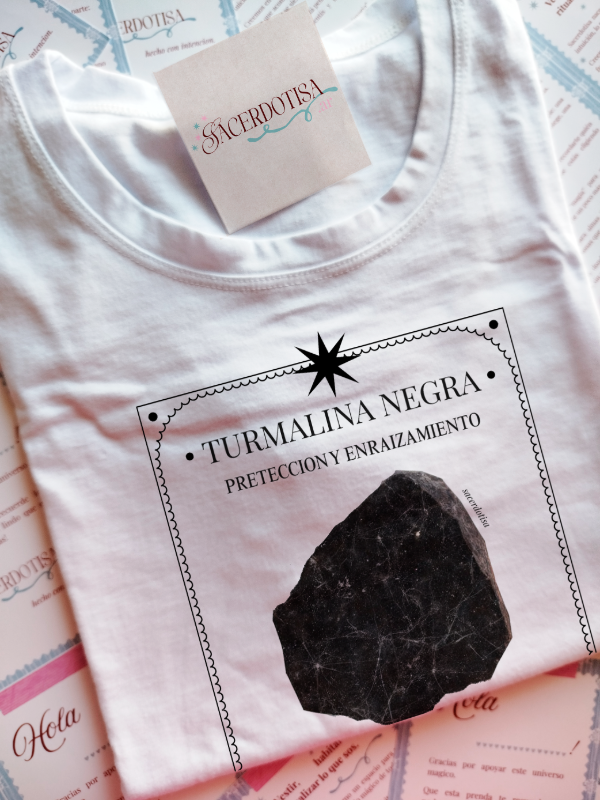 Producto - Remera TURMALINA NEGRA - Protección y enraizamiento