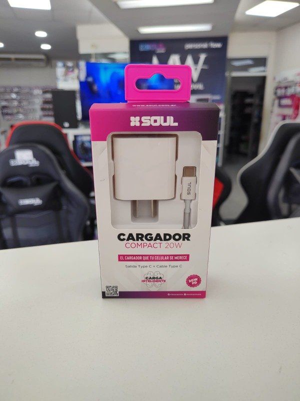 Producto - Cargador Viajero PD QC 20W Cable Type-C a Type-C Soul CVQ-PD20WT