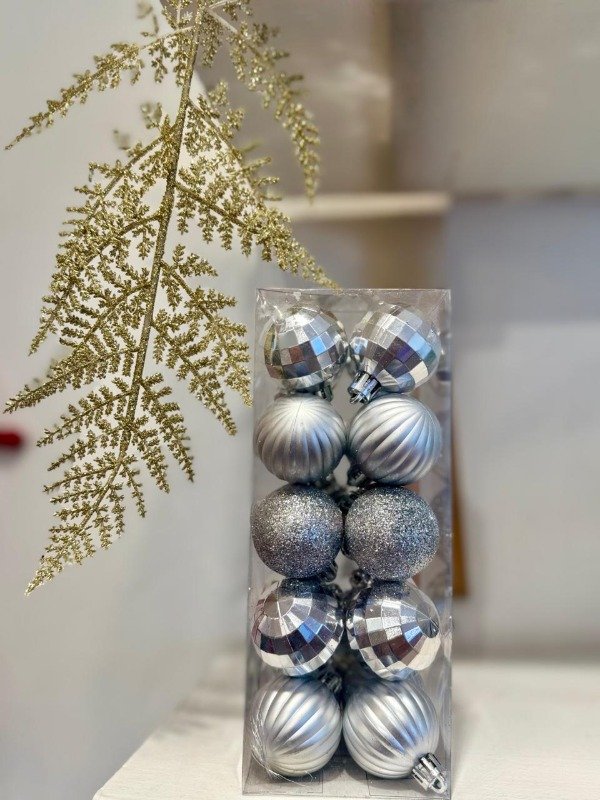 Producto - SET X 20 ESFERAS PLATEADAS 4CM