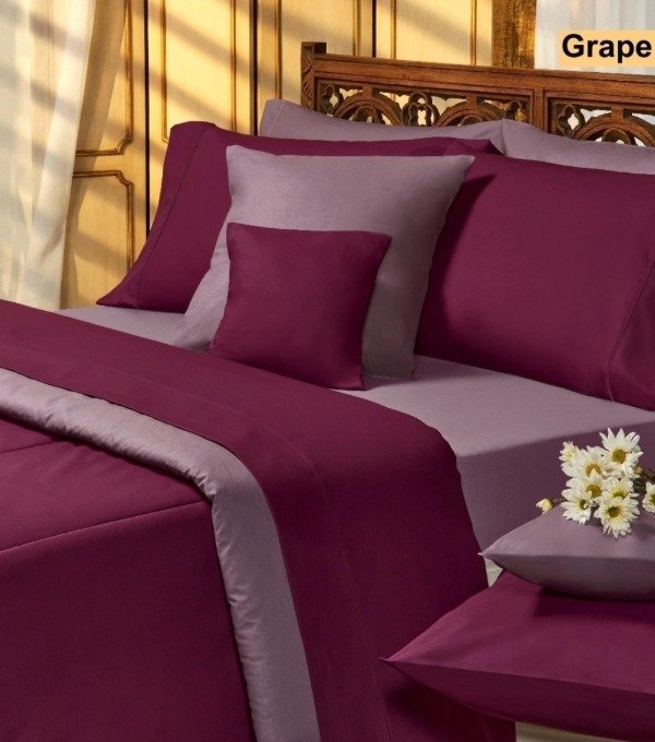 Producto - Juego de sábanas Queen Danubio mixto ciruela