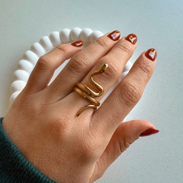Producto - Anillo SNAKE dorada clásica