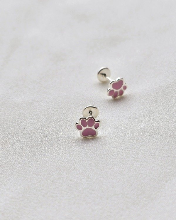 Producto - Abridores huella rosa plata 925