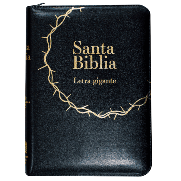 Producto - Biblia Reina Valera 1960 Letra Gigante Negro Con Corona Cierre Y Indice