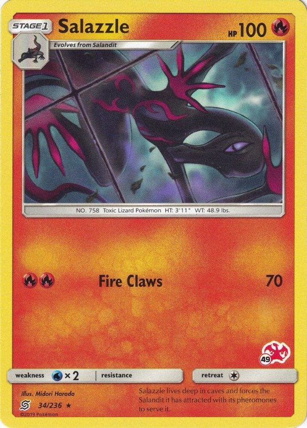 Producto - Salazzle - 34/236 Unified Minds #49 Charizard Stamped - Battle Academy