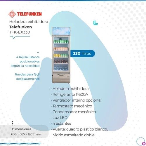 Producto - HELADERA EXHIBIDORA TELEFUNKEN 330LTS TFK-EX330