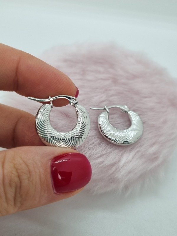 Producto - Aros acero quirurgico argollita inflada text huella