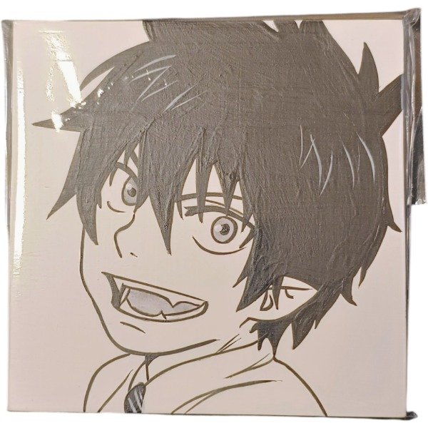 Producto - Cuadro Rin Blue Exorcist Blanco y Negro Kerito 12x12cm Otorii Store