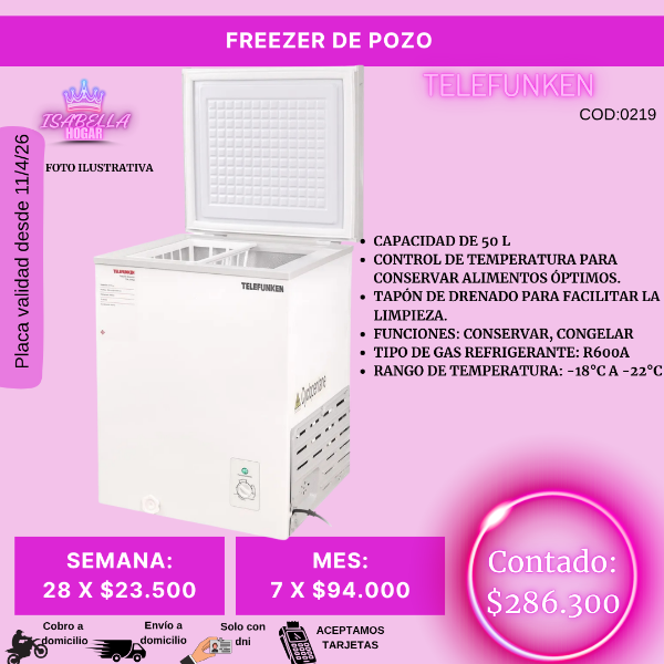 Producto - FREEZER DE POZO 50 LITROS TELEFUNKEN