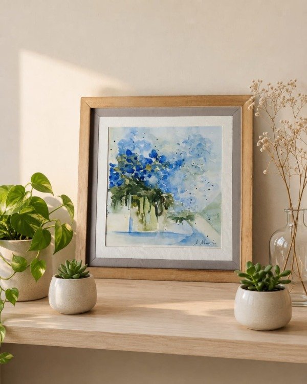 Producto - Acuarela flores azules