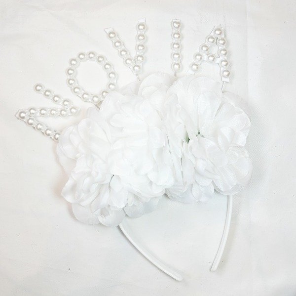 Producto - Vincha con flores y perlas NOVIA