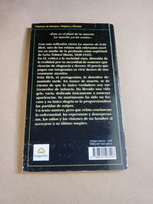 Producto - La muerte de Iván Ilich - León Tolstoi - Longseller 2003 - 1