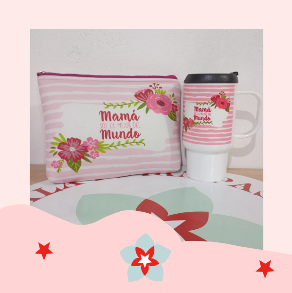 Producto - Portacosméticos + Jarro Hermético SOS LA MEJOR MAMÁ DEL MUNDO