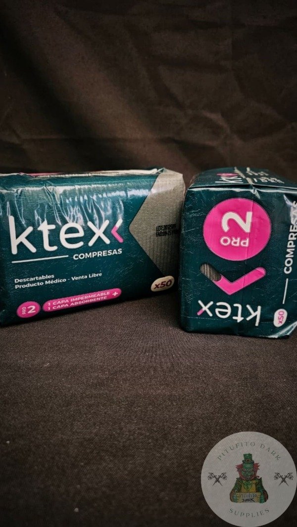 Producto - Compresas K-Tex Negras x50 Campos Descartables Tattoo Alta Absorción