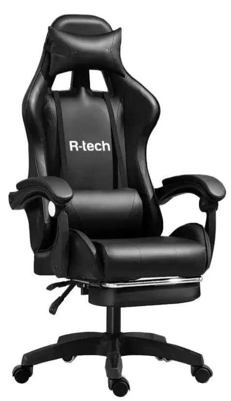 Producto - Silla Gamer Tecnico Rtech Negra y Roja Soporta Hasta 110kg - 0