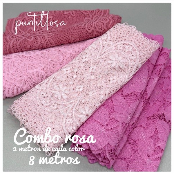 Producto - Combo Puntillas Rosas 8 metros