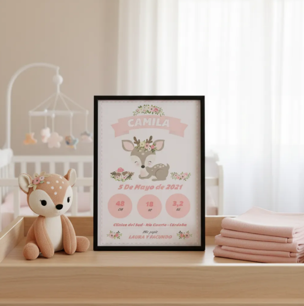 Producto - Lámina Imprimible Nacimiento Animales del Bosque Editable - 0