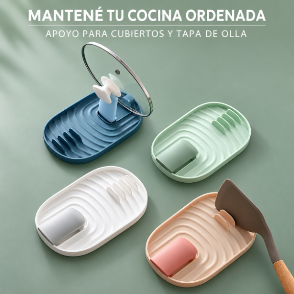 Producto - SOPORTE ESCURRIDOR DE ESPATULAS Y TAPA DE OLLA PLEGABLE 18X11CM SURTIDO - 2