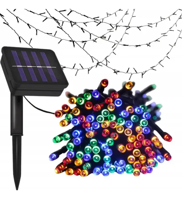 Producto - Luces Navideñas 100 Led Panel Solar Exteriores 10m