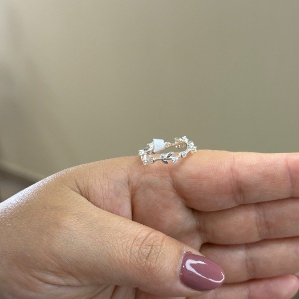 Producto - ANILLO -PLATA 925- LAURELES MICROPAVE - 0