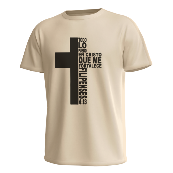 Producto - PROMO Remera Talle Del 1 Al 8 (CRUZ TODO LO PUEDO EN...) NATURAL (X1 UNIDAD)