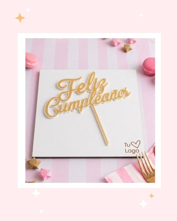 Producto - Combo Pastelería Creativa - Pack x 10 Base para Torta + Cake Topper Celebración - 3