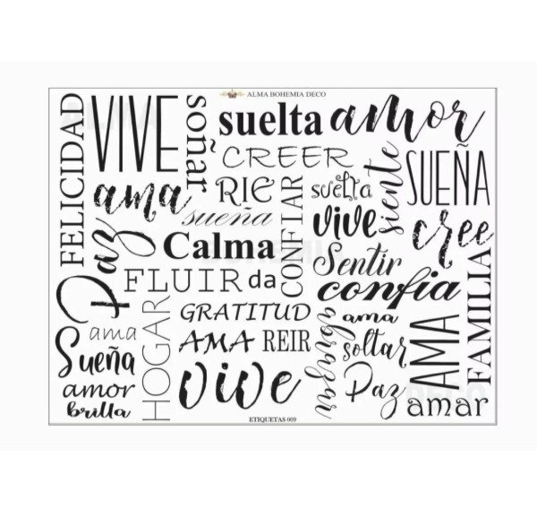 Producto - Etiquetas 009 Bohemian transfer