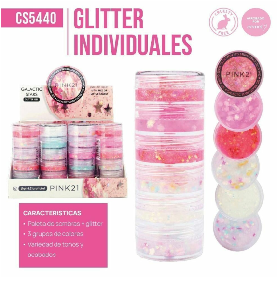 Producto - Torre de glitter en gel PINK 21