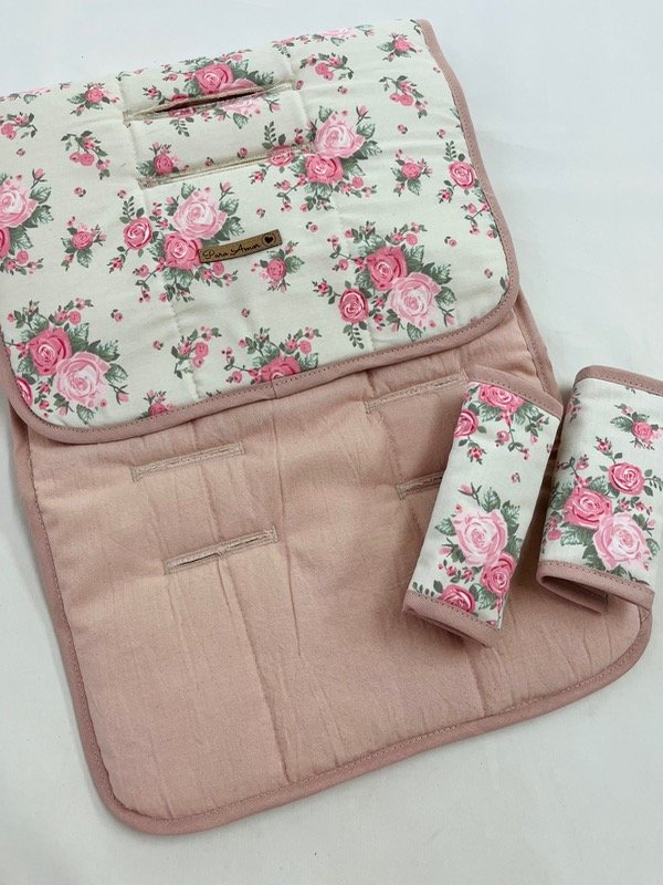 Producto - Colchoncito flores natural y rosa viejo