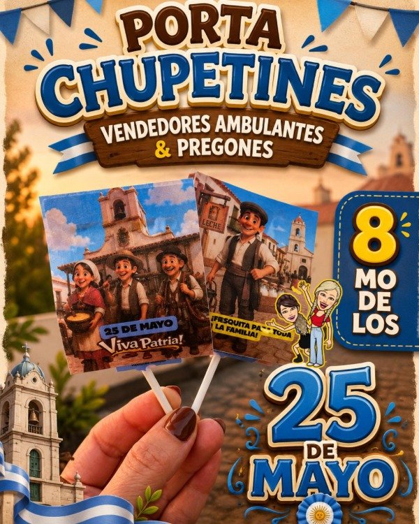 Producto - PORTA CHUPETINES. VENDEDORES AMBULANTES Y PREGONES. 25 DE MAYO