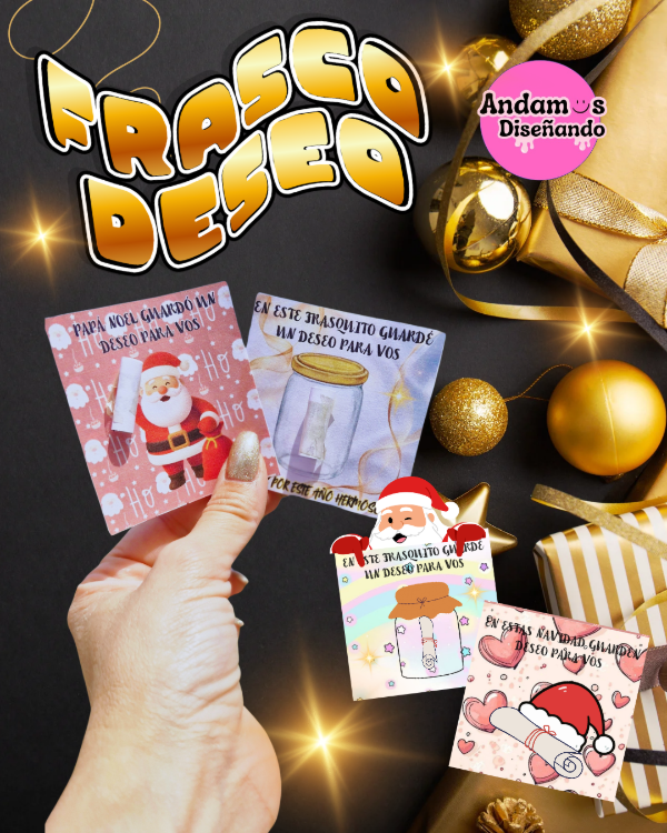 Producto - FRASCOS DE LOS DESEOS. FIN DE AÑO. PLANTILLA EDITABLE CANVA