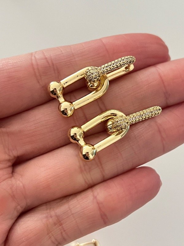 Producto - Aros Antonella Petit Gold - con brillos -