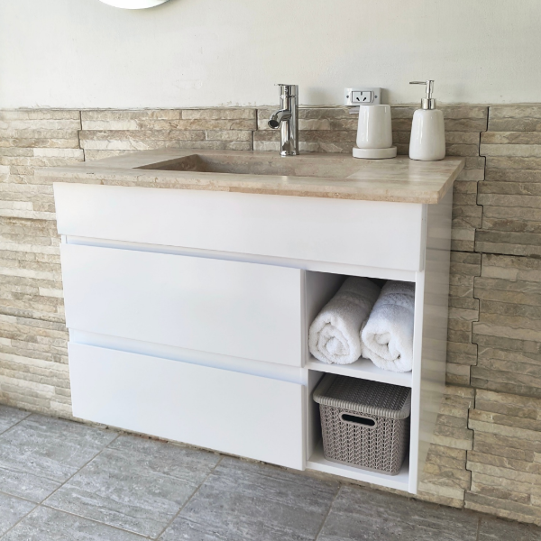 Producto - Vanitory de 80cm colgante (travertino)