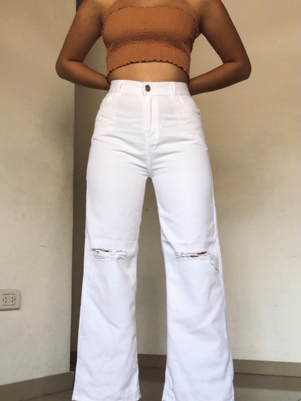 026B, CULOTTE WIDE LEG BLANCO | Distrito Moda